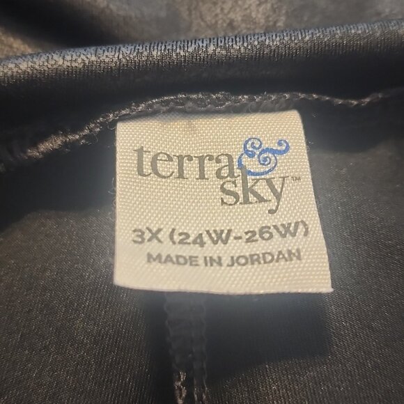 Terra and Sky leather look leggings  size 3X - Picture 4 of 5